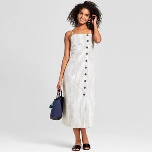WhoWhatWear striped dress with buttons, in Medium